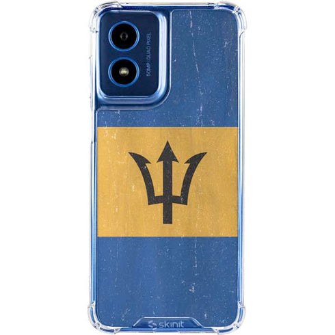 Barbados Flag Distressed Moto G Play 4G (2024) Clear Case